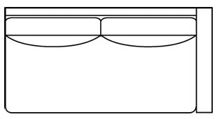 Liza "Designer Style" Single Bench Seat Slipcovered Right Arm Facing Loveseat