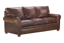 Rockefeller 85 Inch Traditional Leather Pillowback Sofa