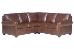 Rockwell Traditional Three Piece Leather Sectional (As Configured)