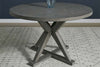 Image of Ronan Contemporary 5 Piece Round Pedestal Table Set In A Distressed Weathered Gray Finish