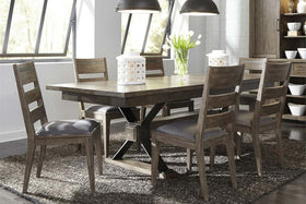 Rutherford 7 Piece Urban Living Trestle Table Dining Set With Ladder Back Chairs