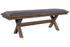 Image of Rutherford 6 Piece Urban Living Trestle Table Dining Set With Ladder Back Chairs And Bench