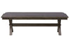 Image of Rutherford 6 Piece Urban Living Trestle Table Dining Set With Ladder Back Chairs And Bench