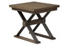 Image of Rutherford Industrial Style Antique Pewter Metal Base End Table With Weathered Bark Top