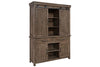 Image of Rutherford Urban Living Dark Wood Storage Dining Buffet With Sliding Door Hutch