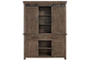 Image of Rutherford Urban Living Dark Wood Storage Dining Buffet With Sliding Door Hutch