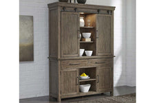 Rutherford Urban Living Dark Wood Storage Dining Buffet With Sliding Door Hutch