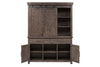 Image of Rutherford Urban Living Dark Wood Storage Dining Buffet With Sliding Door Hutch