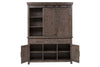 Image of Rutherford Urban Living Dark Wood Storage Dining Buffet With Sliding Door Hutch