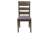 Image of Rutherford 6 Piece Urban Living Trestle Table Dining Set With Ladder Back Chairs And Bench
