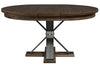 Image of Rutherford 5 Piece Urban Living Pedestal Table Dining Set With Ladder Back Chairs