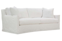 Sadie II 92 Inch Curved Single Bench Cushion Slipcovered Sofa
