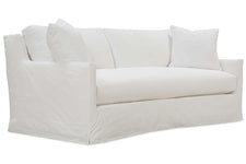 Sadie I 92 Inch Curved Single Bench Cushion Slipcovered Sofa