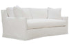 Image of Sadie I 92 Inch Curved Single Bench Cushion Slipcovered Sofa