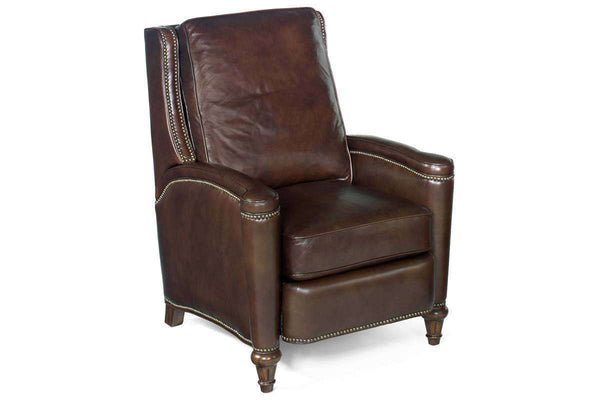 Sayer Arroz "Quick Ship" Dark Leather Recliner Chair - Club Furniture