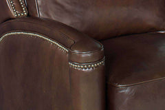 Sayer Arroz "Quick Ship" Dark Leather Recliner Chair - Club Furniture