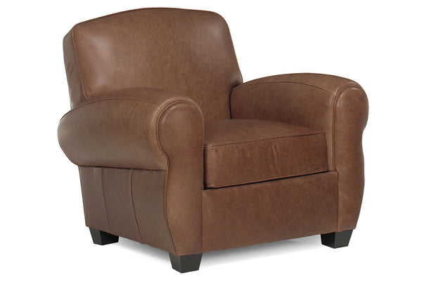 Sebastian Cigar Style Distressed Leather Club Chair