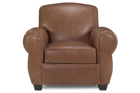 Sebastian Leather Cigar Style Distressed Club Chair