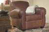 Image of Sebastian Distressed Leather Queen Sleeper Sofa And Recliner Set