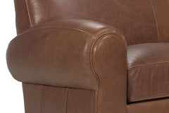 Sebastian 84 Inch Distressed Leather Club Style Couch With Bold Arms