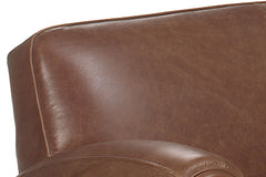 Sebastian 84 Inch Distressed Leather Club Style Couch With Bold Arms