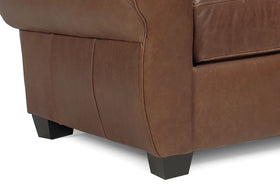 Sebastian Tight Back Distressed Leather Twin Size Sleeper Loveseat