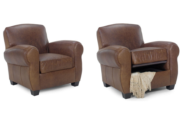 Sebastian Distressed Storage Leather Club Chair