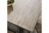Image of Silverton Rustic Farmhouse Gray With Sandstone Top 7 Piece Gathering Table Set With Swivel Chairs