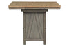 Image of Silverton Rustic Farmhouse Gray With Sandstone Top 7 Piece Gathering Table Set With Swivel Chairs
