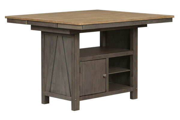 Silverton Rustic Farmhouse Gray With Sandstone Top 7 Piece Gathering Table Set With Swivel Chairs