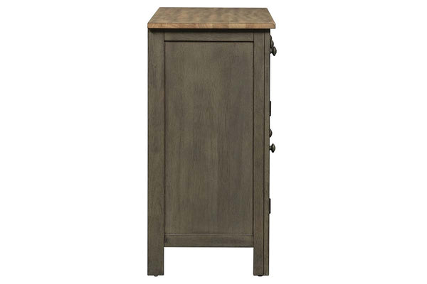 Silverton Rustic Farmhouse Gray With Sandstone Top Storage Buffet Server