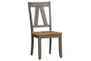 Image of Silverton Rustic Farmhouse Gray With Sandstone Top 7 Piece Trestle Table Set