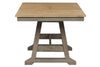Image of Silverton Rustic Farmhouse Gray With Sandstone Top 5 Piece Trestle Table Set