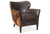 Image of Simpson Dark Brindle "Quick Ship" Brown Hair On Hide Leather Accent Chair