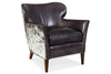 Image of Simpson Legendary Graphite "Quick Ship" Salt & Pepper Hair On Hide Leather Accent Chair