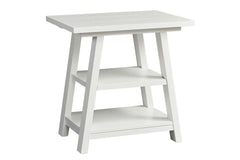 Slater Oyster White Cottage Style Open Shelf Chair Side Table