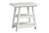 Image of Slater Oyster White Cottage Style Open Shelf Chair Side Table