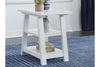 Image of Slater Oyster White Cottage Style Open Shelf Chair Side Table