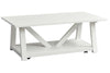 Image of Slater Oyster White Cottage Style Open Shelf Cocktail Table