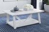 Image of Slater Oyster White Cottage Style Open Shelf Cocktail Table
