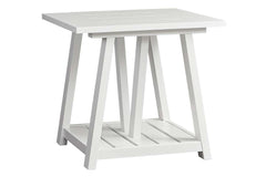 Slater Oyster White Cottage Style Open Shelf End Table