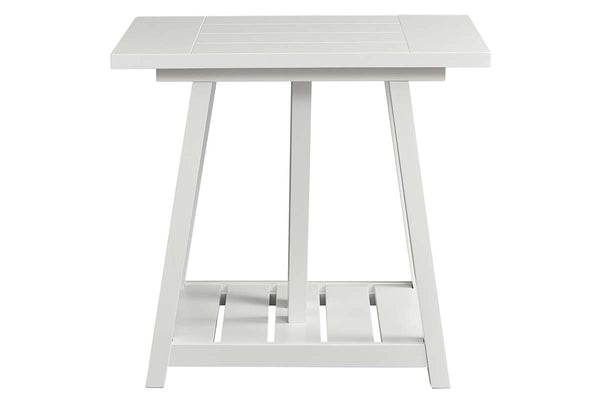 Slater Oyster White Cottage Style Open Shelf End Table