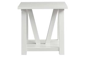 Slater Oyster White Cottage Style Open Shelf End Table