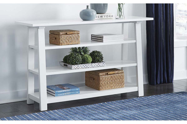 Slater Oyster White Cottage Style Open Shelf Sofa Table