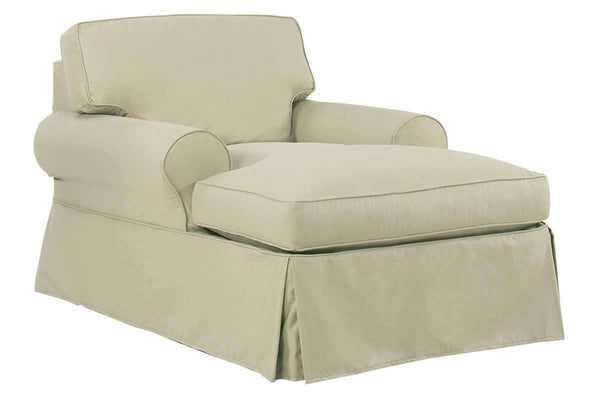 Camden Slipcover Two Arm Chaise Lounge