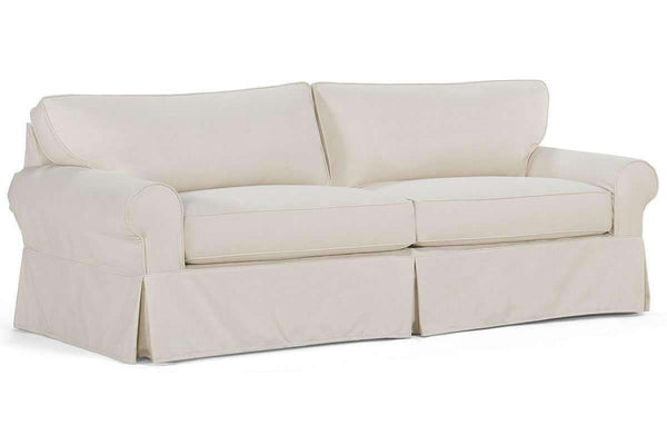 Charleston 93" Rolled Arm Slipcovered Queen Sleeper Sofa