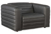 Image of Stanbury Gray "Quick Ship" Wall Hugger Power Reclining Leather Living Room Furniture Collection