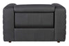Image of Stanbury Gray "Quick Ship" Wall Hugger Power Reclining Leather Living Room Furniture Collection