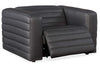 Image of Stanbury Gray "Quick Ship" Wall Hugger Power Reclining Leather Living Room Furniture Collection