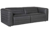 Image of Stanbury Gray 93 Inch "Quick Ship" Wall Hugger Power Leather Reclining Sofa